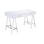 White & Chrome Coleen Desk by ACME 17