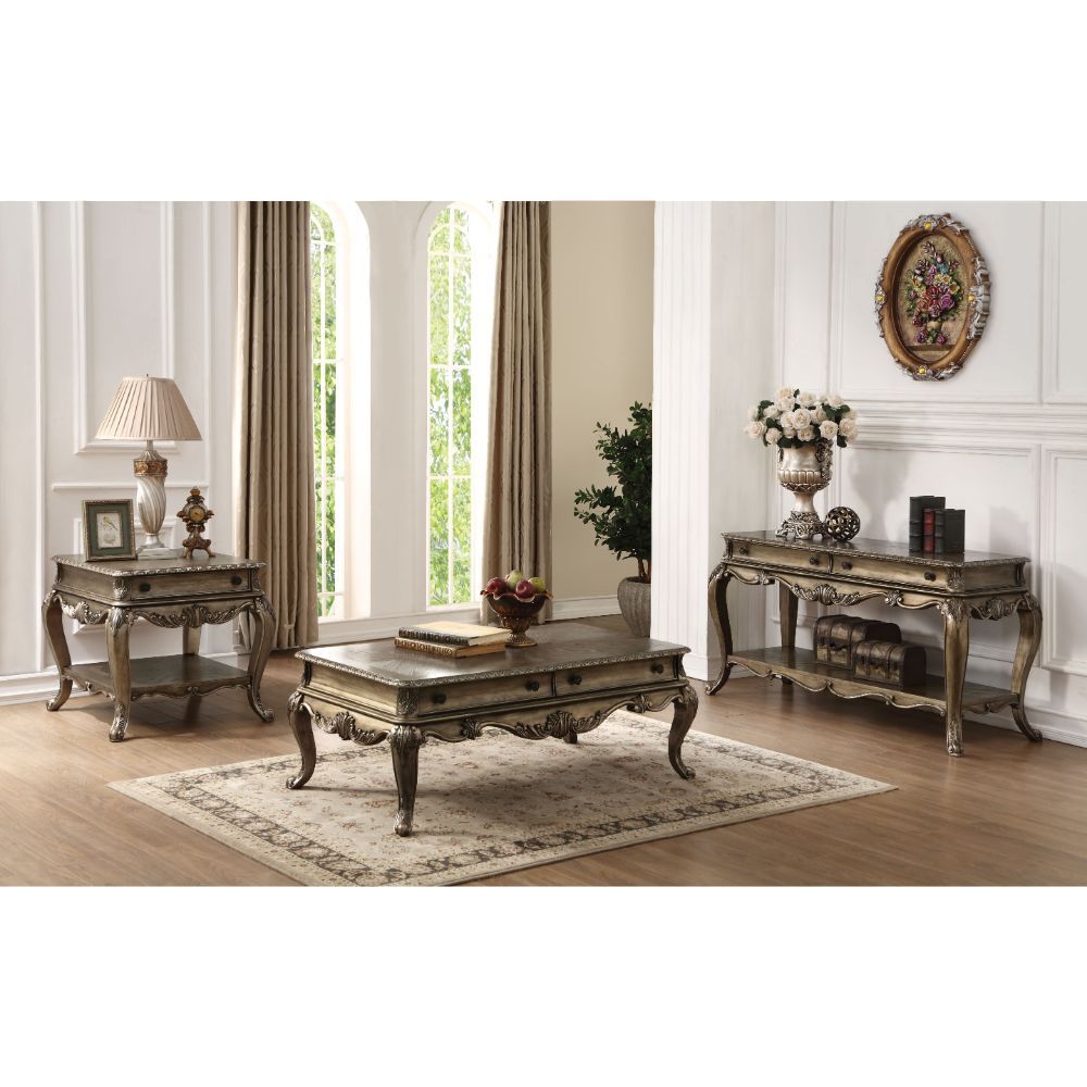 Vintage Oak Finish Ragenardus Sofa Table 86033 by ACME