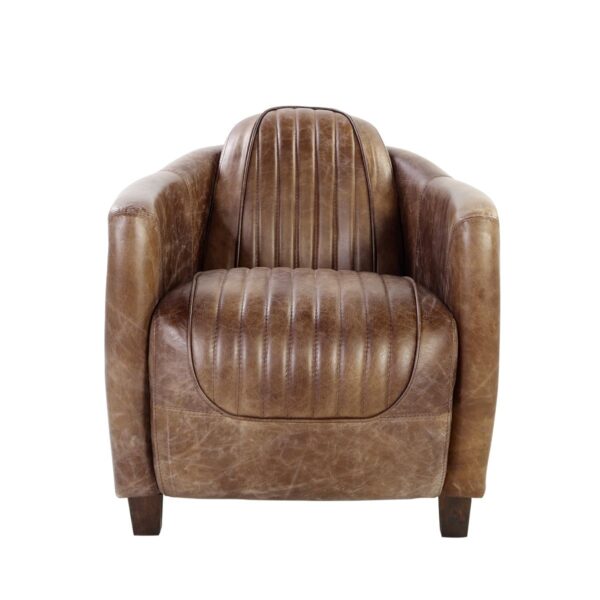 Brancaster Brown Leather Accent Chair by ACME - Image 5