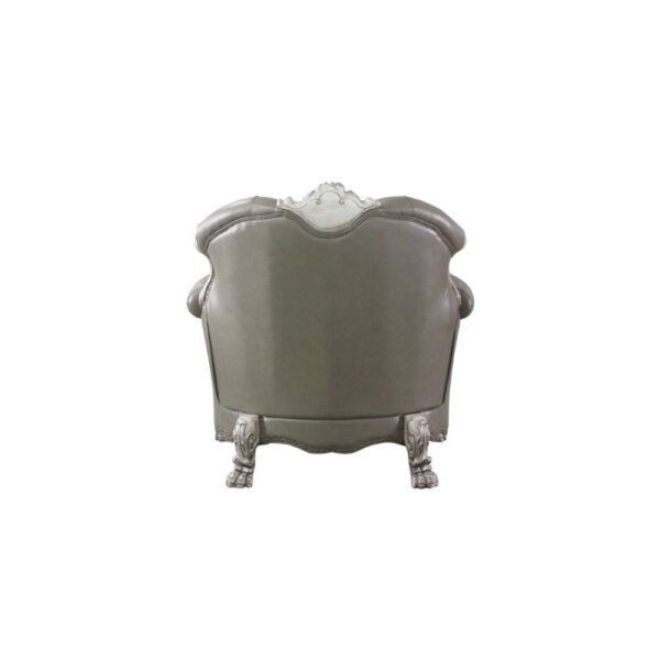 Dresden Leather Living Chair With Pillow by ACME - Image 3