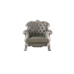 Synthetic Leather & Vintage Bone White Finish Dresden Chair W/Pillow 58177 by ACME Living Chairs Mobilia Cleopatra 17 Synthetic Leather & Vintage Bone White Finish Dresden Chair W/Pillow 58177 by ACME 17