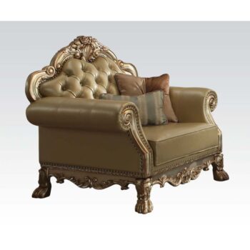 Bone Leather Dresden Chair W/2 Pillows 53162 by ACME