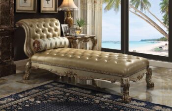 Dresden Bone Leather Chaise With Pillow by ACME