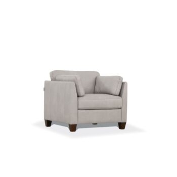 Dusty White Leather Matias Chair 55017 by ACME