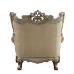 Fabric & Champagne Finish Ranita Chair W/2 Pillows 51042 by ACME 15
