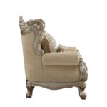 Fabric & Champagne Finish Ranita Chair W/2 Pillows 51042 by ACME 16