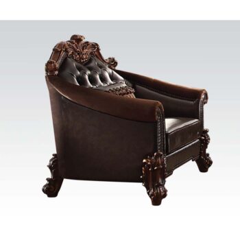 Vendome II Chair With Pillow in Brown Leather 53132 by ACME