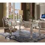 Bone White Versailles Executive Writing Desk 92275 by ACME 9