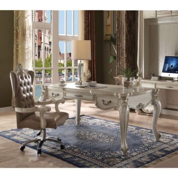Bone White Versailles Executive Writing Desk 92275 by ACME