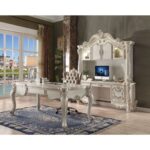 Bone White Versailles Executive Writing Desk 92275 by ACME 10