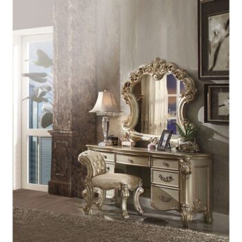 Vendome Vanity Desk in Gold Patina 23007 by ACME