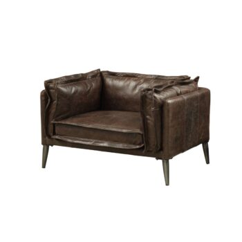 Distress Chocolate Leather Porchester Chair 52482 by ACME