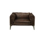 Distress Chocolate Leather Porchester Chair 52482 by ACME 14