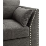 Charcoal Linen Laurissa Chair W/3 Pillows 52407 by ACME Living Chairs Mobilia Cleopatra 17 Charcoal Linen Laurissa Chair W/3 Pillows 52407 by ACME 17
