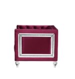 Heibero Sofa With 2 Pillows in Burgundy Velvet LV01400 by ACME Luxury Living Room Furniture Mobilia Cleopatra 13 Heibero Sofa With 2 Pillows in Burgundy Velvet LV01400 by ACME 13