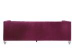 Heibero Sofa With 2 Pillows in Burgundy Velvet LV01400 by ACME Luxury Living Room Furniture Mobilia Cleopatra 14 Heibero Sofa With 2 Pillows in Burgundy Velvet LV01400 by ACME 14