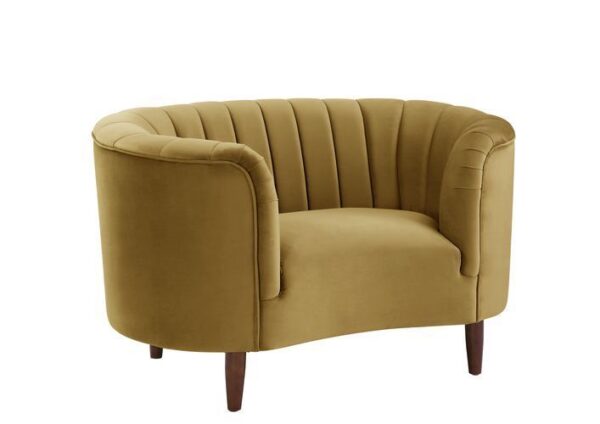 Olive Yellow Velvet Millephri Chair LV00165 by ACME 8