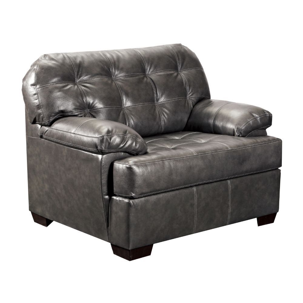 Saturio Chair In Gray Top Grain Leather by ACME