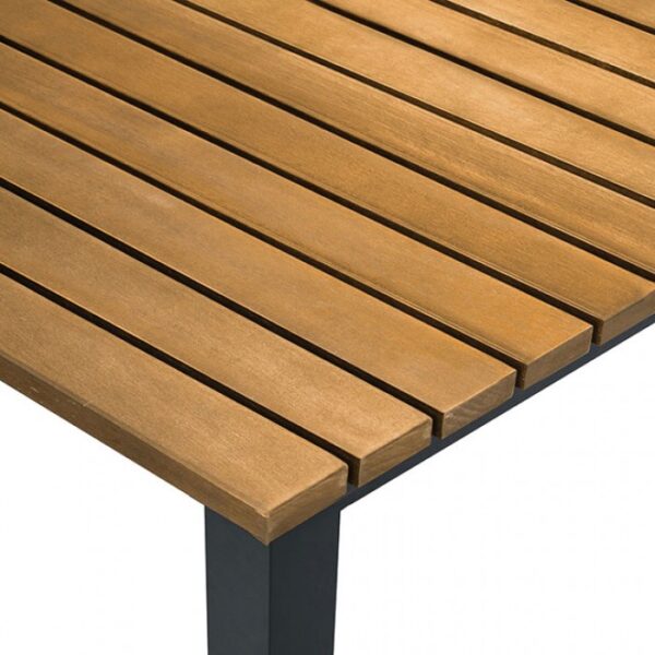 Gun Metal/Natural Teak MACKAY PATIO DINING TABLE GM-2004 BY Furniture of America. 9