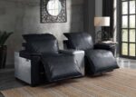 Black Leather Misezon Power Motion Recliner 59952 by ACME 19