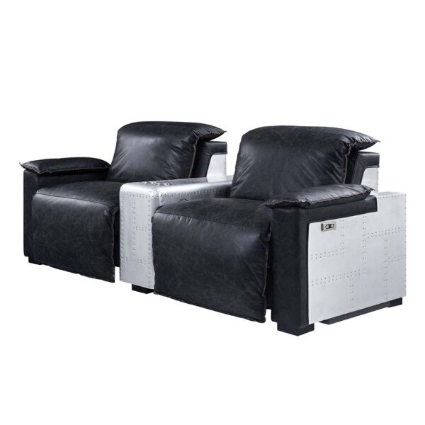 Black Leather Misezon Power Motion Recliner 59952 by ACME - Image 3
