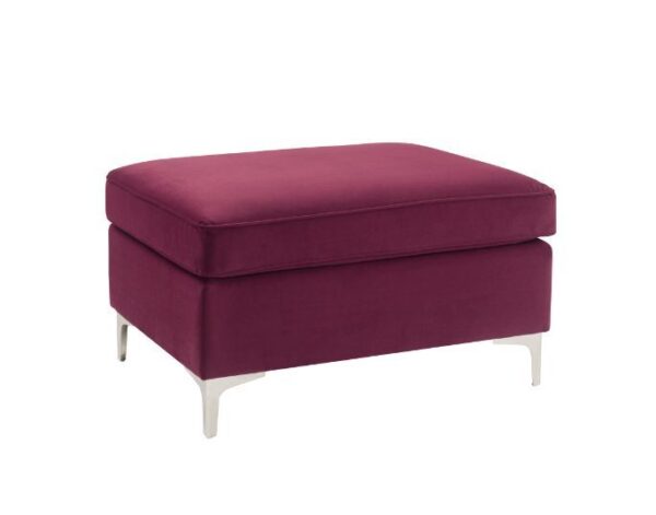 Burgundy Velvet Jaszira Modular – Ottoman 57335 by ACME 5