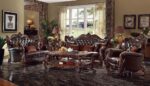 Two Tone Dark Brown Leather & Cherry Oak Finish Versailles Chair W/2 Pillows 52122 by ACME 8