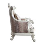Fabric & Antique White Finish Vanaheim Chair W/Pillow LV00805 by ACME 19