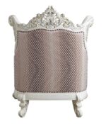 Fabric & Antique White Finish Vanaheim Chair W/Pillow LV00805 by ACME 20