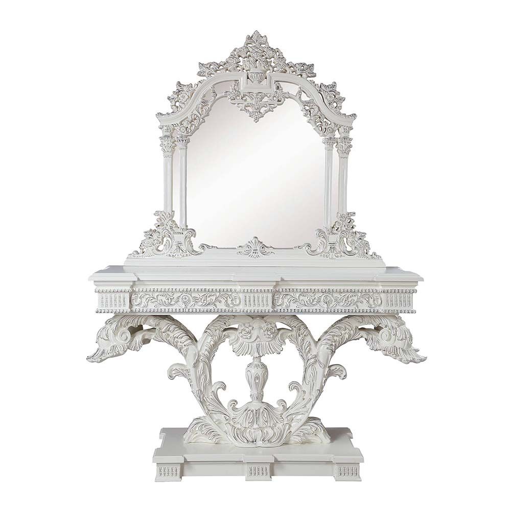 Antique White Finish Vanaheim Sofa Table LV00802 by ACME 6