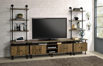 Rustic Oak Ensata II Tv Stand Side Pier LV00141 by ACME