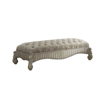 Versailles Bench in Ivory Fabric 96540 by ACME