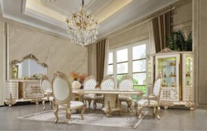 Luxury 9Pc Dining Set Hd-9093 By Homey Design | Mobilia Cleopatra Luxury 9PC Dining Set HD-9093 By Homey Design
