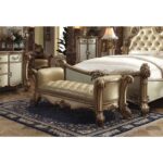 Leather Vendome Bench 96484 by ACME Bedroom Benches Mobilia Cleopatra 7 Leather Vendome Bench 96484 by ACME 7