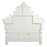 Beige Leather & Antique White Finish Vanaheim Eastern King Bed BD00671EK by ACME 16