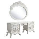 Antique White Finish Vanaheim Vanity Desk BD00674 by ACME Bedroom Vanities Mobilia Cleopatra 9 Antique White Finish Vanaheim Vanity Desk BD00674 by ACME 9