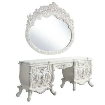 Antique White Finish Vanaheim Vanity Desk BD00674 by ACME
