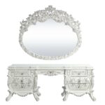 Antique White Finish Vanaheim Vanity Desk BD00674 by ACME Bedroom Vanities Mobilia Cleopatra 10 Antique White Finish Vanaheim Vanity Desk BD00674 by ACME 10