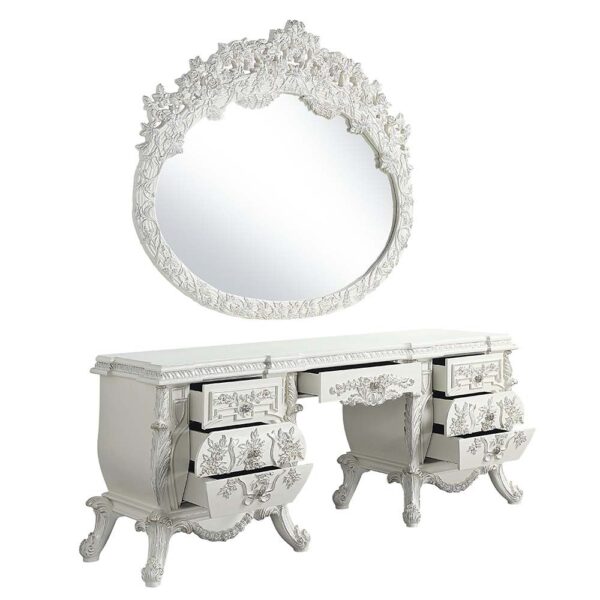 Antique White Finish Vanaheim Vanity Desk BD00674 by ACME - Image 3
