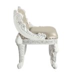 Beige Leather & Antique White Finish Vanaheim Vanity Stool BD00675 by ACME Bedroom Vanities Mobilia Cleopatra 13 Beige Leather & Antique White Finish Vanaheim Vanity Stool BD00675 by ACME 13