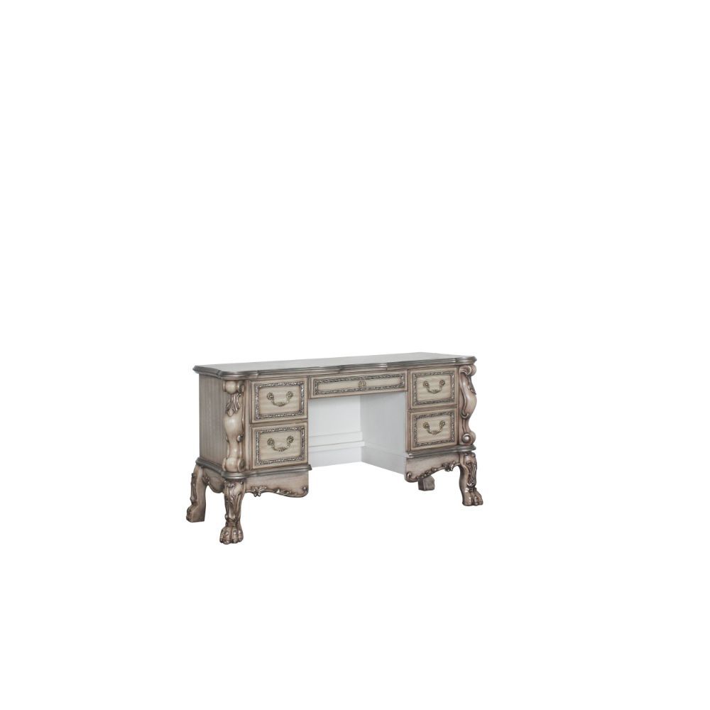 Vintage Bone White Finish Dresden Vanity Desk 28193 by ACME