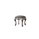 Vintage Bone White & Synthetic Leather Dresden Vanity Stool 28195 by ACME 9