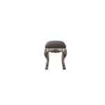 Vintage Bone White & Synthetic Leather Dresden Vanity Stool 28195 by ACME 10