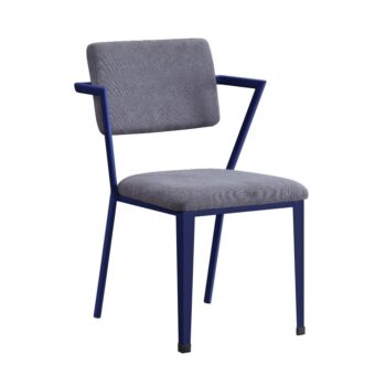 Gray Fabric & Blue Cargo Chair by ACME