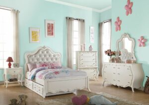 Pearl Leather Edalene Bed by ACME