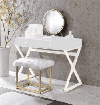Adao Vanity Black & Brass Mirror by ACME