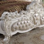 White & Cream Pearl California Bed Traditional Homey Design HD-1807 13