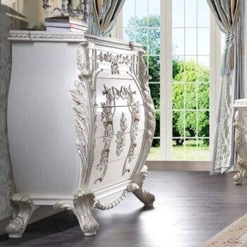 White & Cream Pearl Chest Traditional Homey Design HD-1807