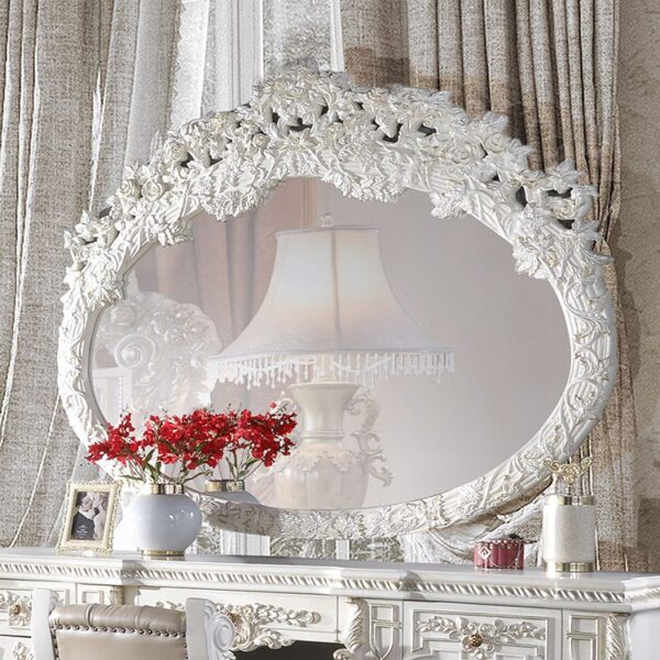 White & Cream Pearl Mirror Traditional Homey Design HD-1807 4