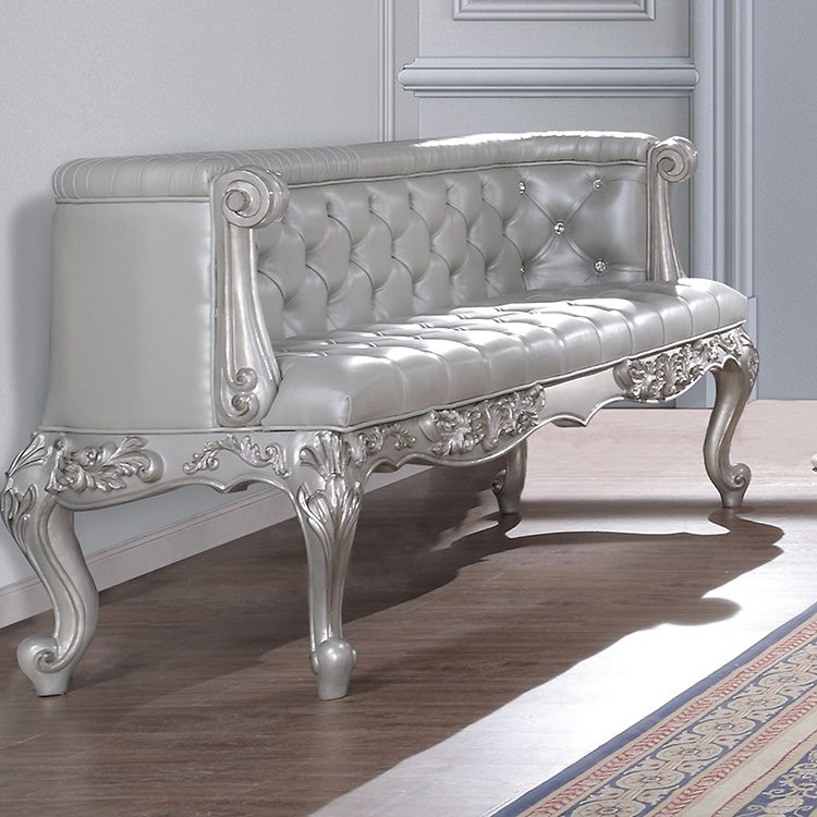 Traditional Silver Bench HD-1808 By Homey Design